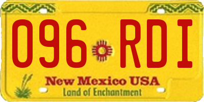 NM license plate 096RDI