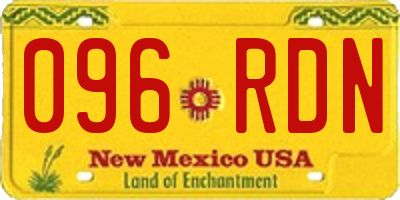 NM license plate 096RDN