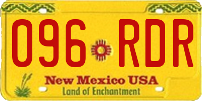 NM license plate 096RDR