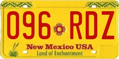 NM license plate 096RDZ