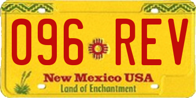 NM license plate 096REV