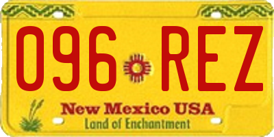 NM license plate 096REZ