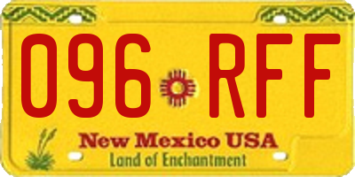 NM license plate 096RFF