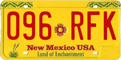 NM license plate 096RFK