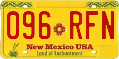 NM license plate 096RFN