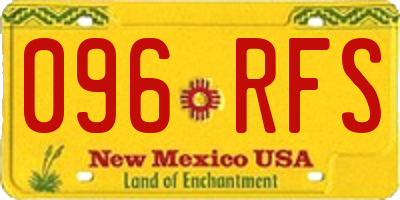 NM license plate 096RFS