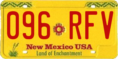 NM license plate 096RFV