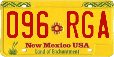 NM license plate 096RGA