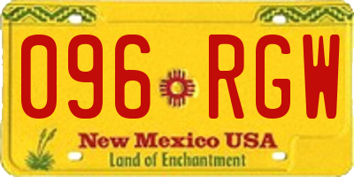 NM license plate 096RGW