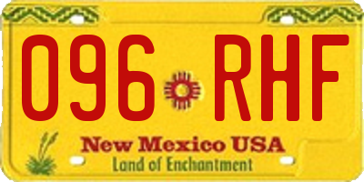 NM license plate 096RHF