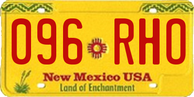 NM license plate 096RHO