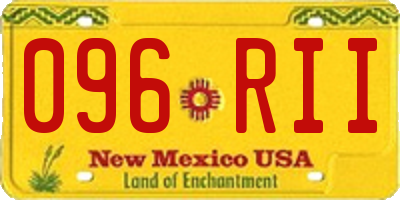NM license plate 096RII