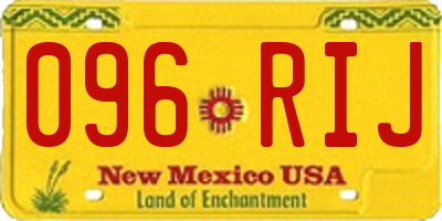 NM license plate 096RIJ