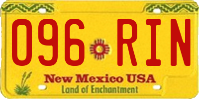 NM license plate 096RIN