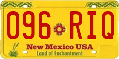 NM license plate 096RIQ