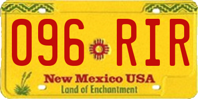 NM license plate 096RIR