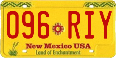 NM license plate 096RIY