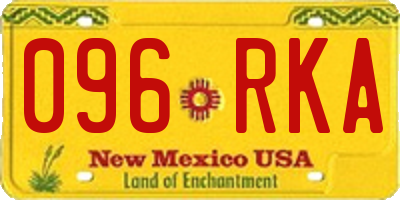 NM license plate 096RKA