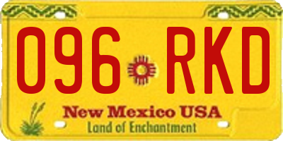 NM license plate 096RKD