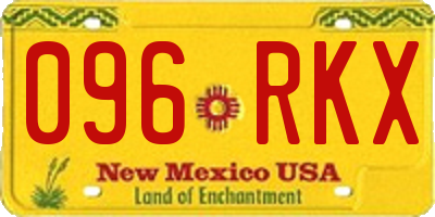 NM license plate 096RKX