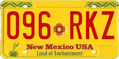 NM license plate 096RKZ