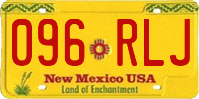 NM license plate 096RLJ