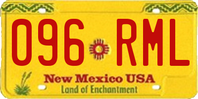 NM license plate 096RML