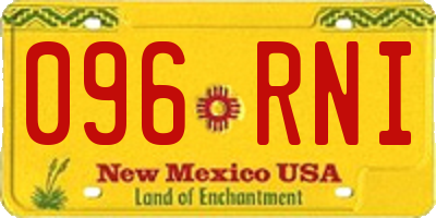 NM license plate 096RNI
