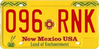 NM license plate 096RNK