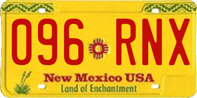 NM license plate 096RNX