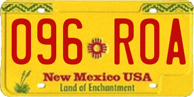 NM license plate 096ROA
