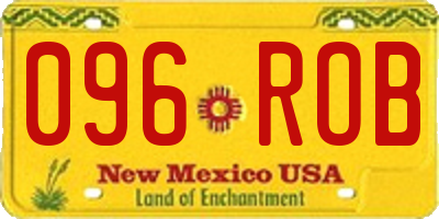 NM license plate 096ROB