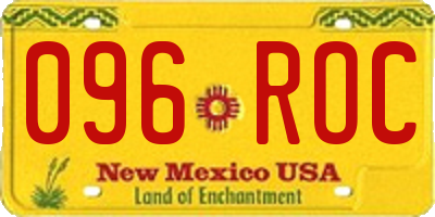 NM license plate 096ROC