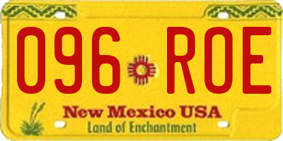 NM license plate 096ROE