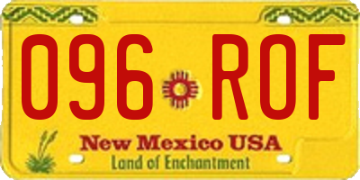 NM license plate 096ROF