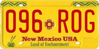 NM license plate 096ROG