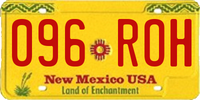 NM license plate 096ROH