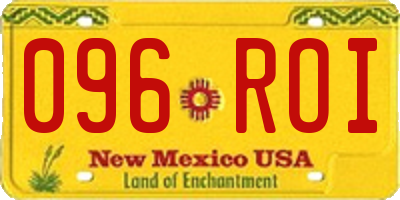 NM license plate 096ROI