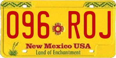 NM license plate 096ROJ