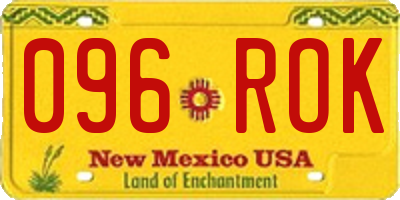 NM license plate 096ROK