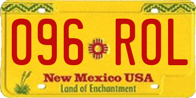 NM license plate 096ROL