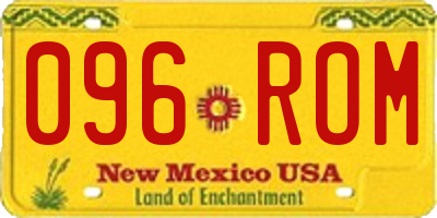 NM license plate 096ROM