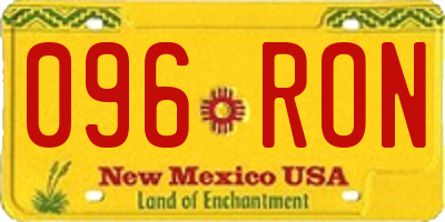 NM license plate 096RON