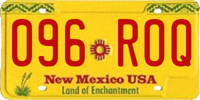 NM license plate 096ROQ