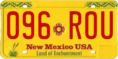 NM license plate 096ROU