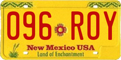 NM license plate 096ROY