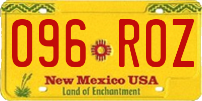 NM license plate 096ROZ