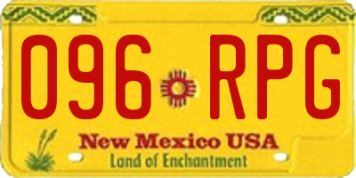 NM license plate 096RPG