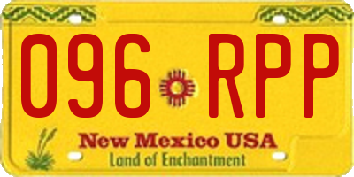 NM license plate 096RPP