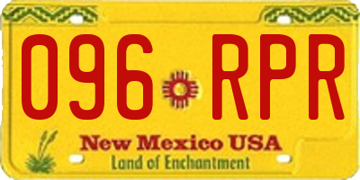 NM license plate 096RPR